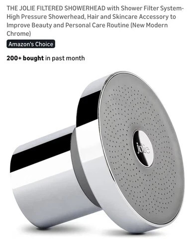 Jolie Filtered Showerhead High Pressure Healthier Hair Skin, Color Brushed Steel