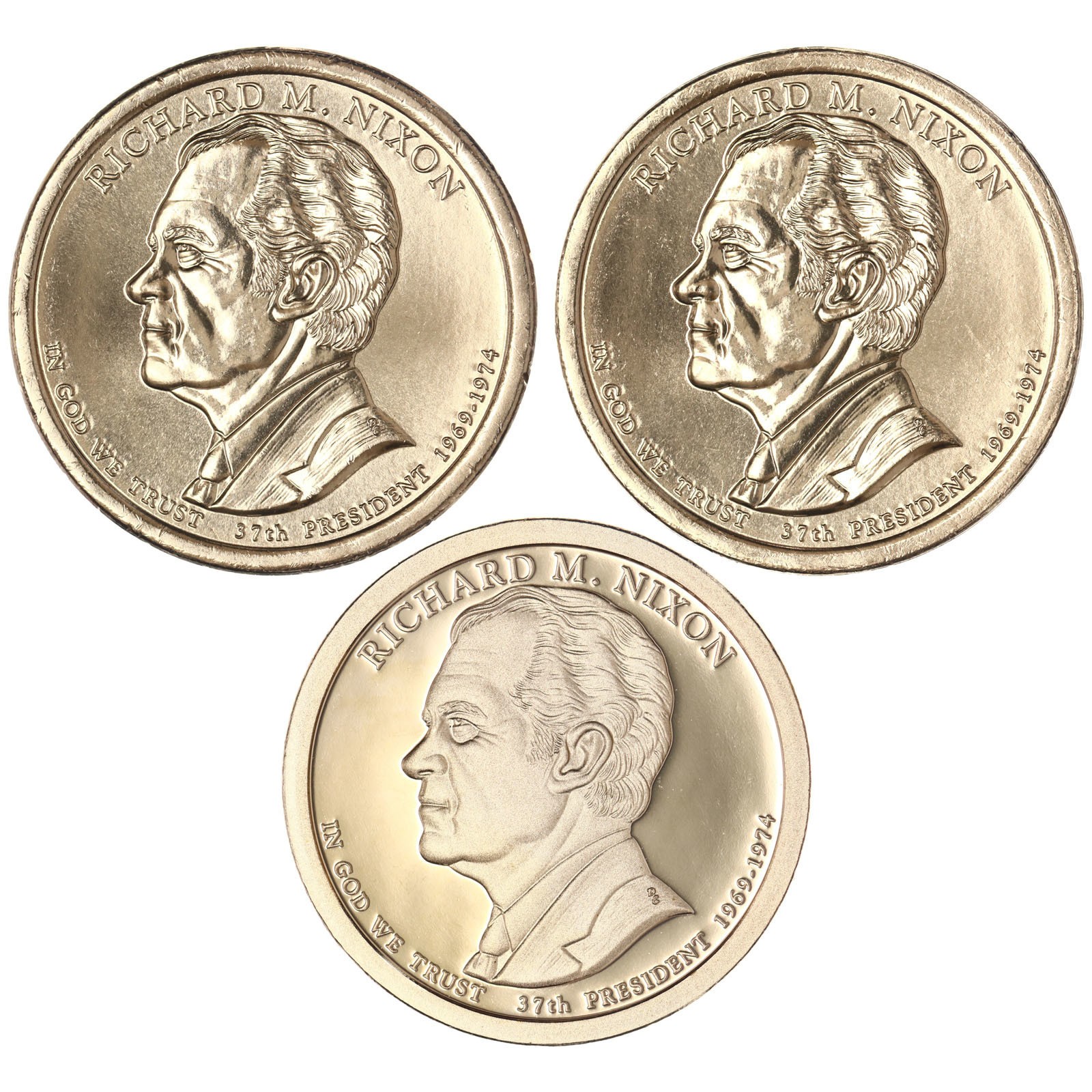 2016 P D S Richard M Nixon Presidential Dollar Year Set Proof & BU US 3 Coins