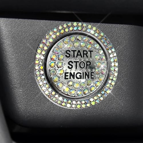 Bling Car Push Start Button Covers, Sparkling Rhinestone Switch Knob Colorful
