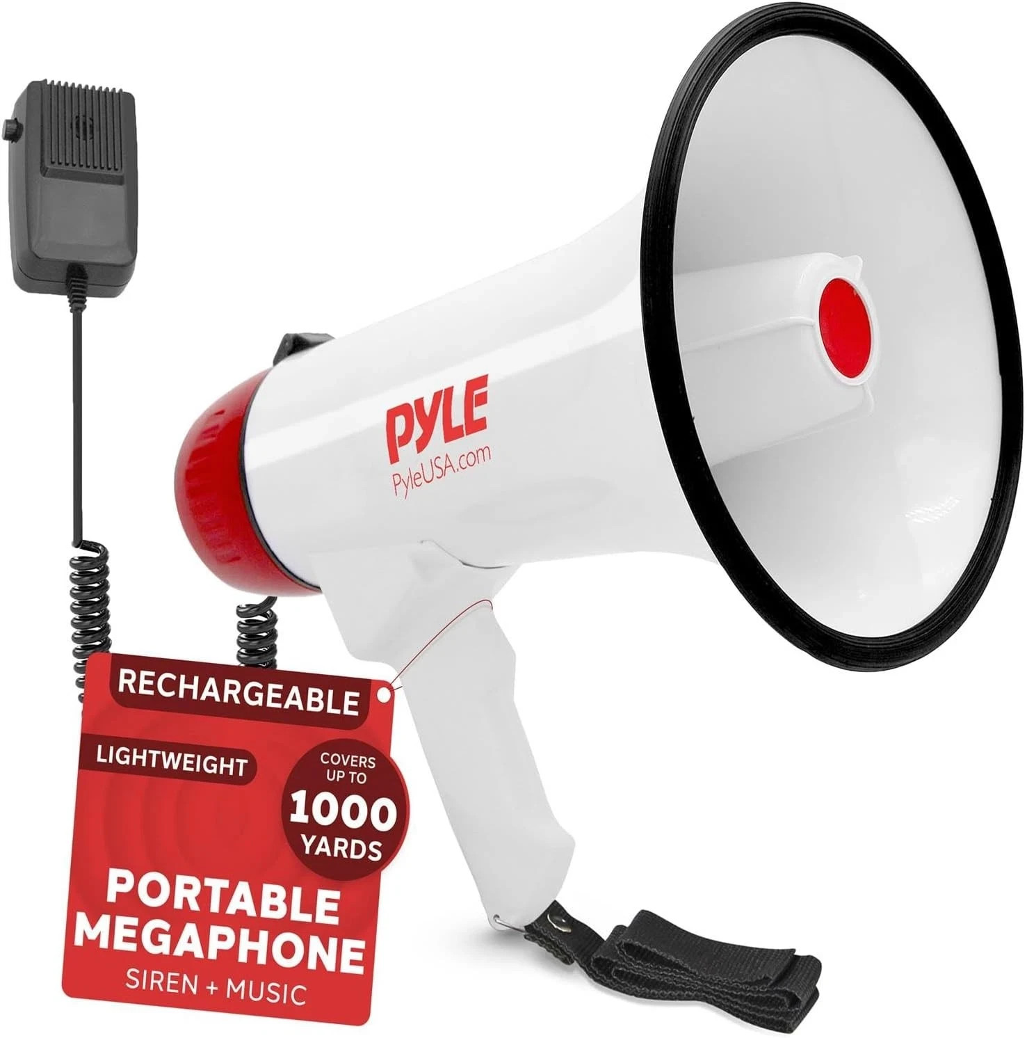 Pyle Megaphone Speaker PA Bullhorn - Built-in Siren Rechargeable MULTI COLORPyle