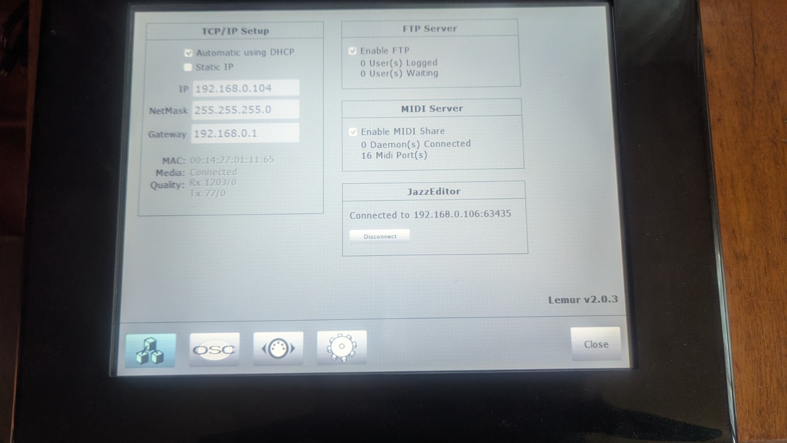 JazzMutant Lemur V1.0 Multi-Touch Controller
