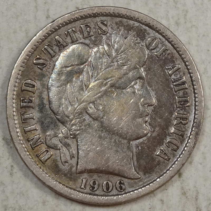 1906-S Barber Dime, Extremely Fine, Underrated Date    0903-07
