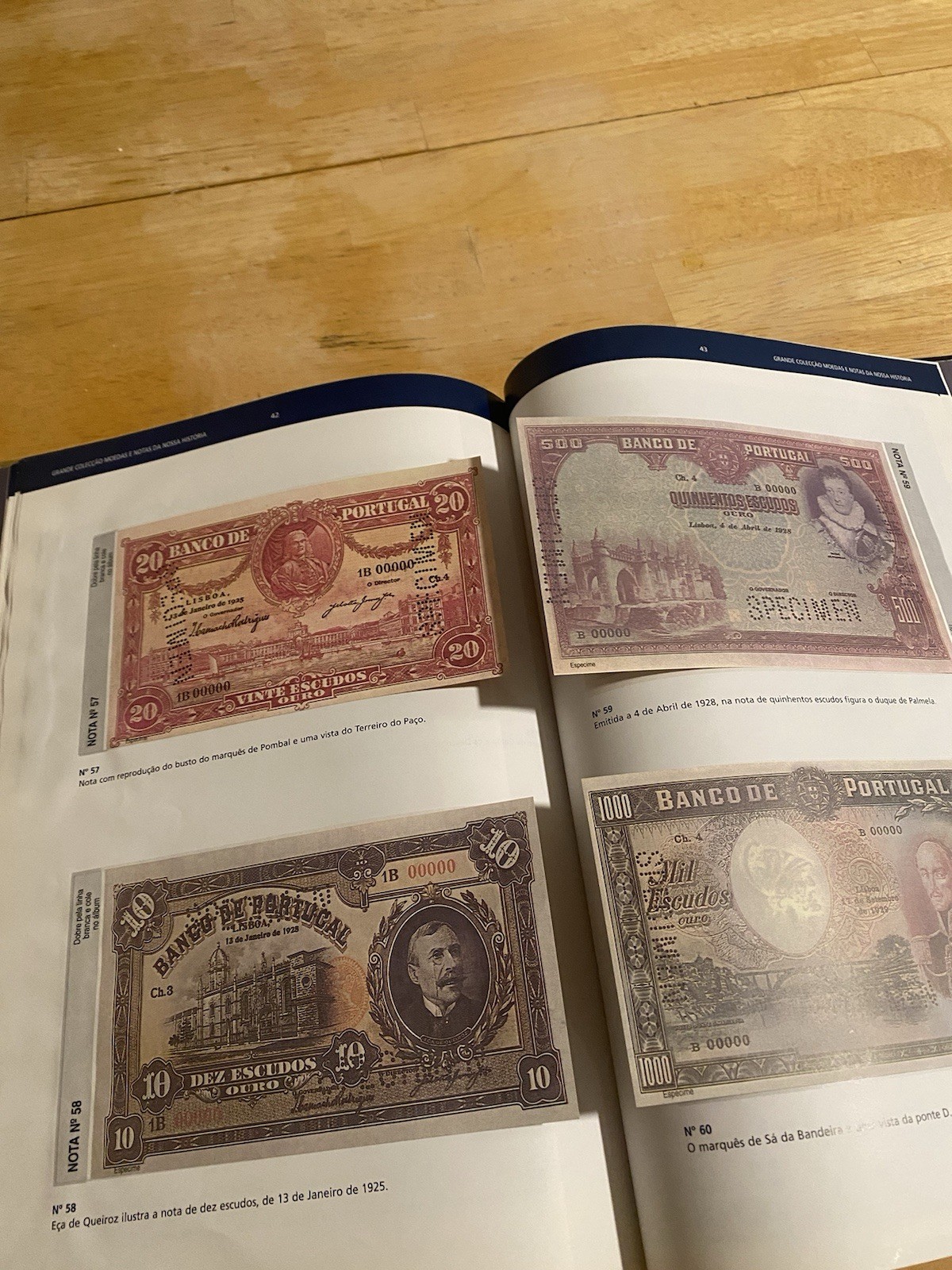 Specimen Banknote Album: Banknote Samples from Portugal