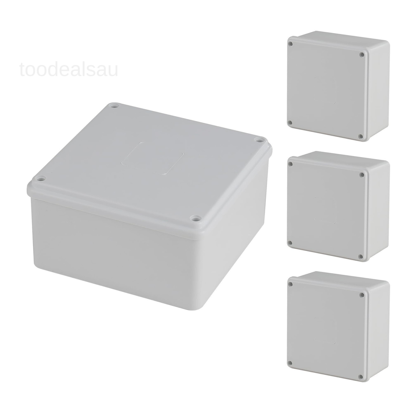 4 Pack 6" x x 3" PVC Plastic Dustproof Waterproof Box x x 3", grey