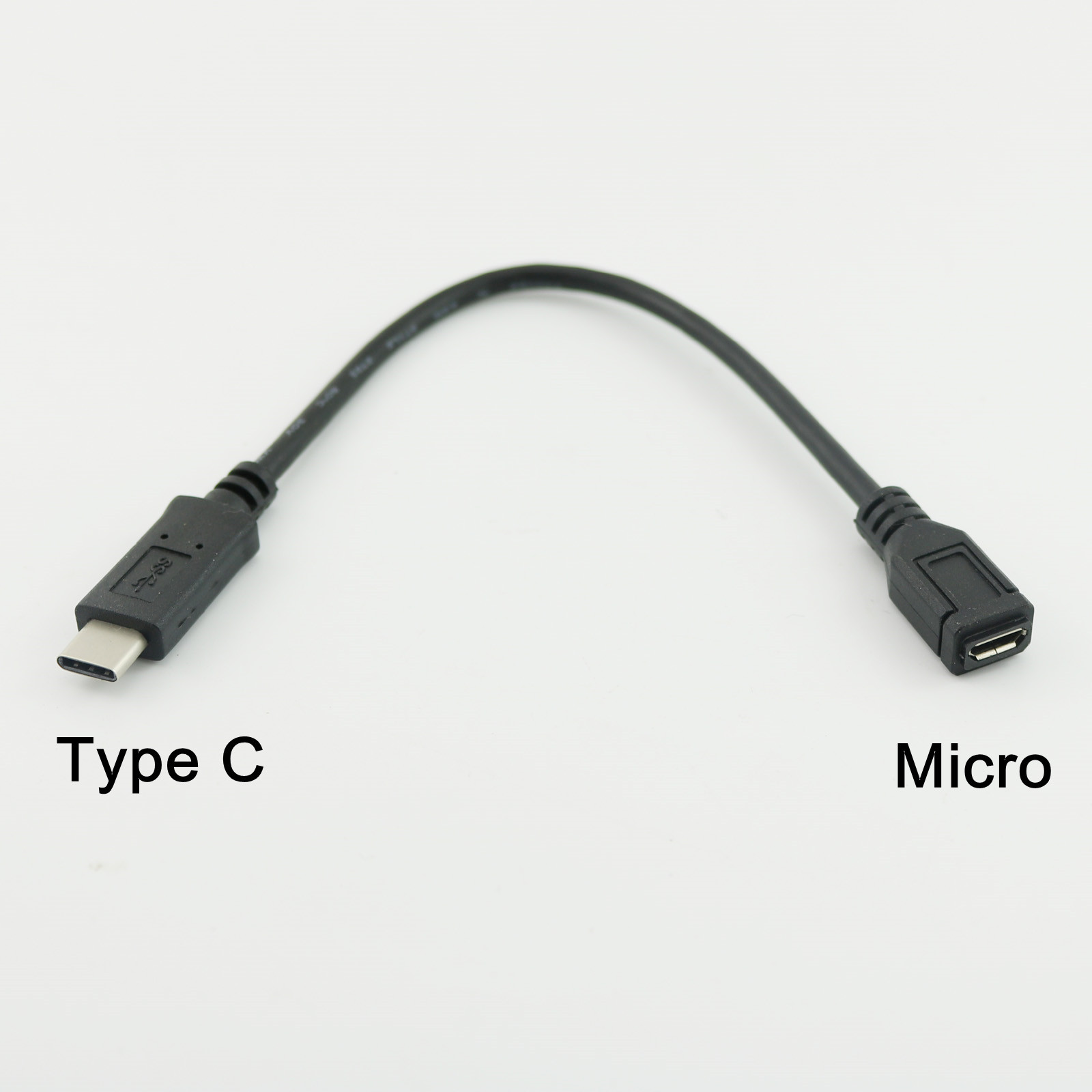 1x 20cm Micro USB Female to USB 3.1 Type C Male Connector Data Charging Cable