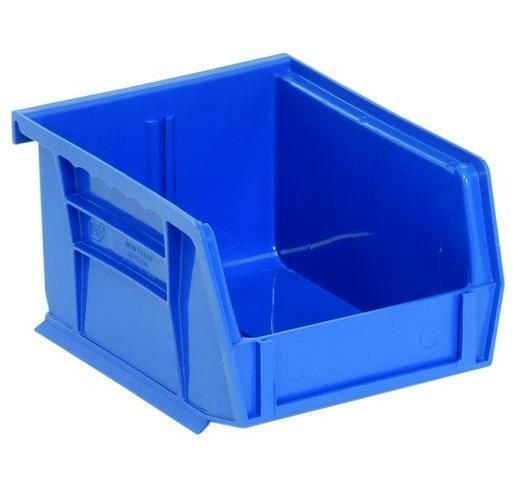 3 pack Storage Bin 5-3/8x4-1/8x3 inch Blue Plastic Small Parts Container Stack