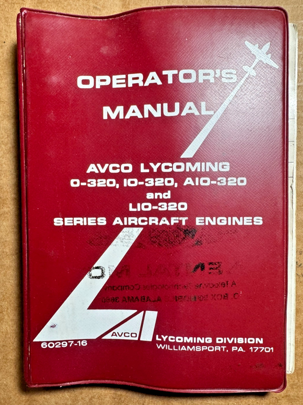 3 Lycoming Aircraft Engine Operator Manuals 0-320,AIO-320, LIO-320,TIO-540,O-540