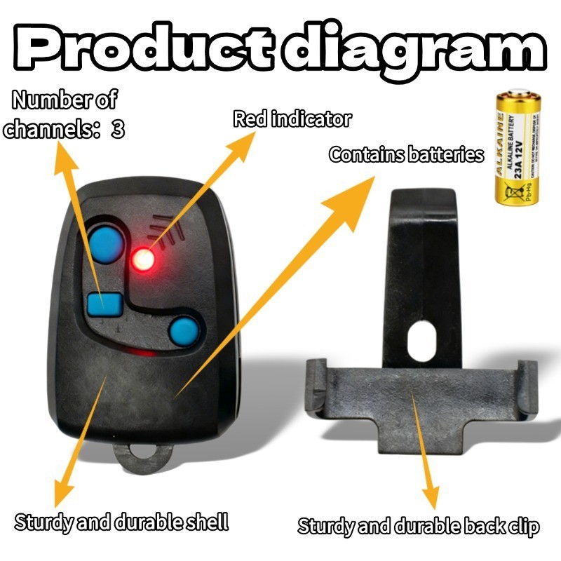 PECCININ TX 3C Remote Control For Electronic Gate 433.92mhz Rolling Code