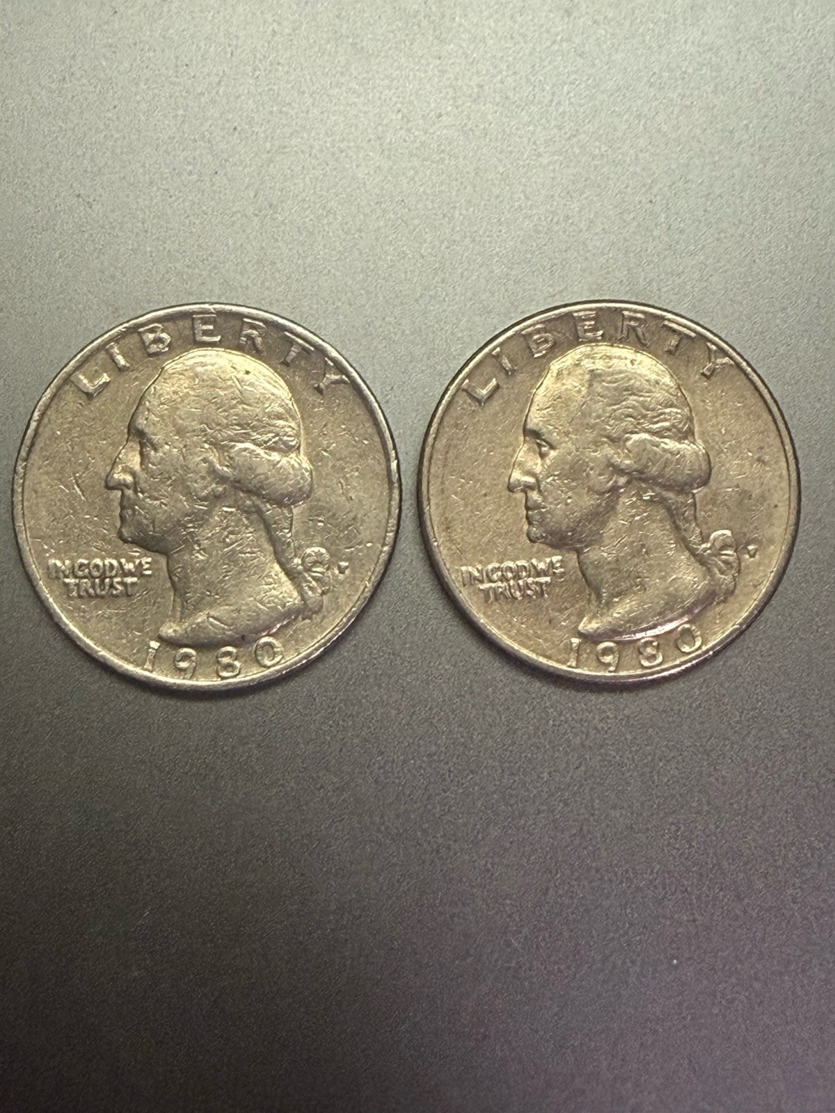 1980-P Washington Quarter ERRORS! FILLED IN P MINT MARK