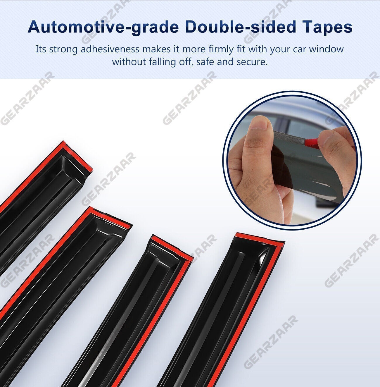 For Ford Fusion 2013-2020 Tape-on Window Vent Visors Rain Guards Deflectors