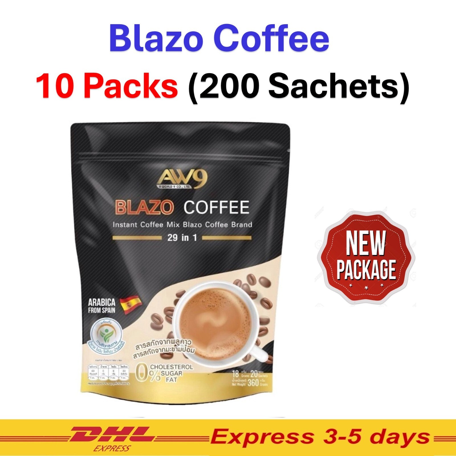 10x BLAZO MIX 29-IN-1 SLIMMING HERBALS HEALTHY THAI COFFEE INSTANT DIET