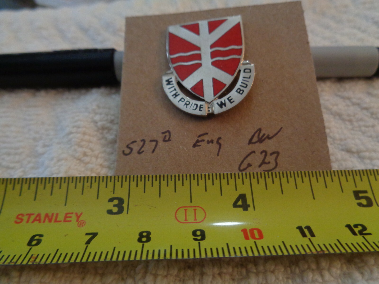 527th Engineer Battalion G23 Unit Crest, DI, DUI (DRAW#73)