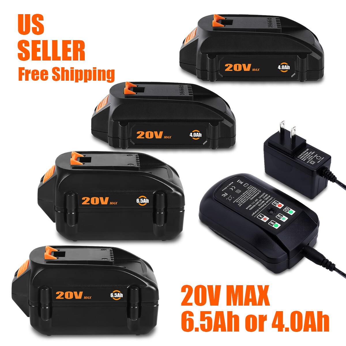 6.5Ah For WORX 20V Extend Lithium Battery 6 Ah 4 Ah WA3578 WA3520 WA3525 WA3575