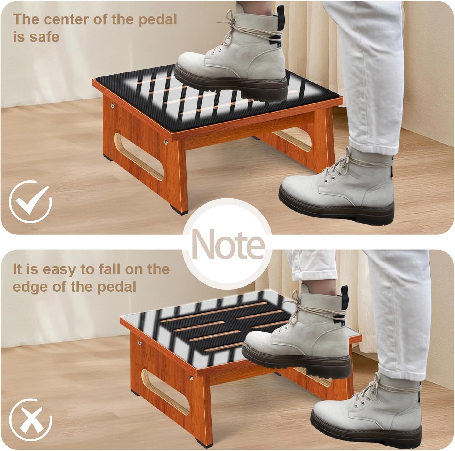 Step Stool, Bed Steps for High Beds Adults with 5.5 Inches, Brown
