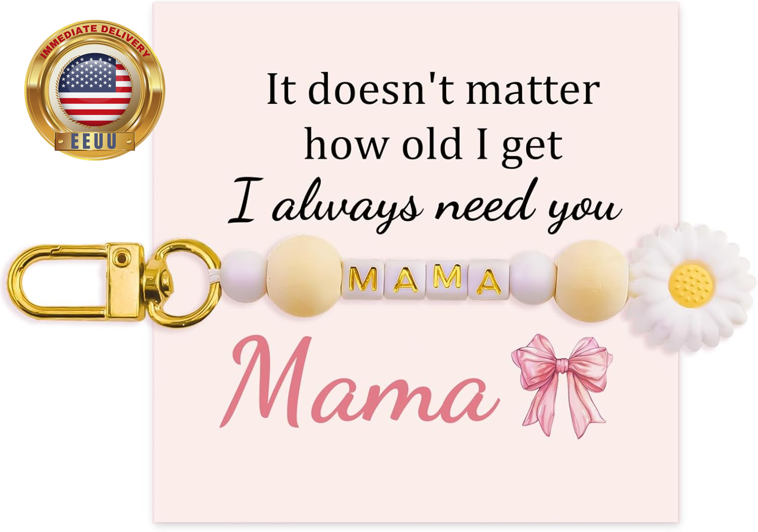 Mothers Day Gifts for Mom Cute Mama Keychain Mom Gifts from Daughter Son Best Mo