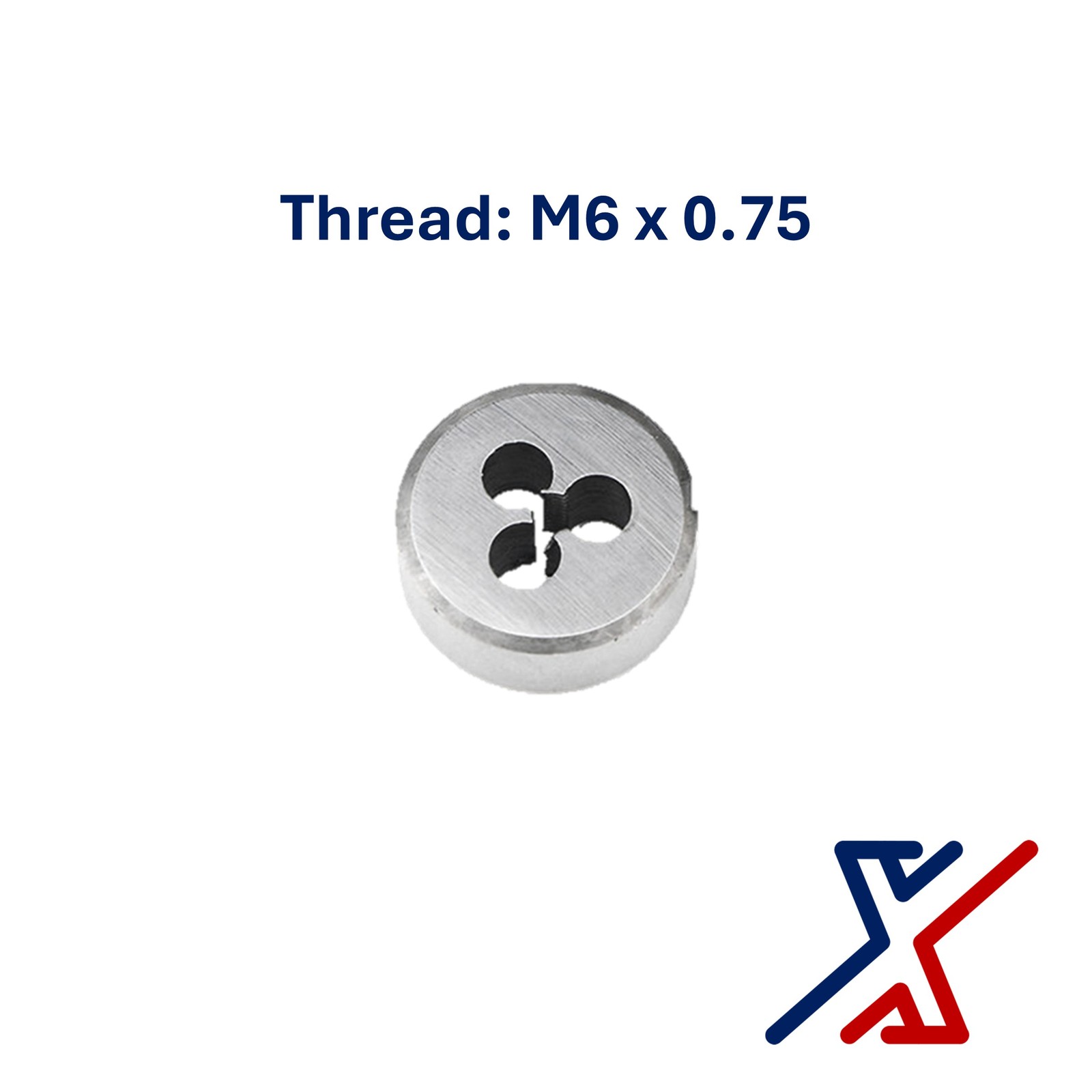 M6 x 0.75 Thread Cutting Carbon Steel Die (1 Die) by X1 Tools