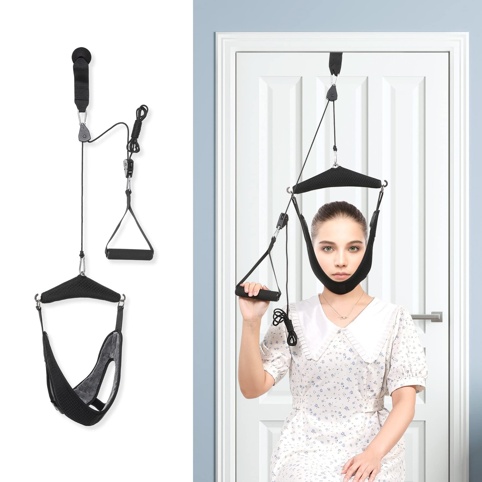 Fanwer Upgraded Neck Stretcher Cervical Neck Traction Device,Double Ratchet N...