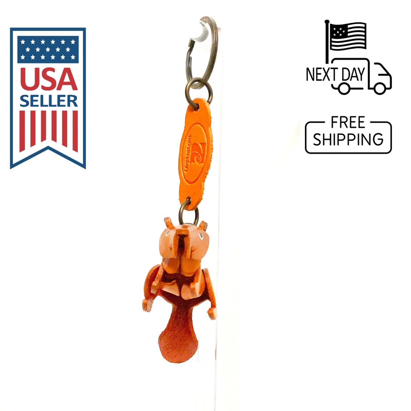 Beaver Handmade Leather Keyring