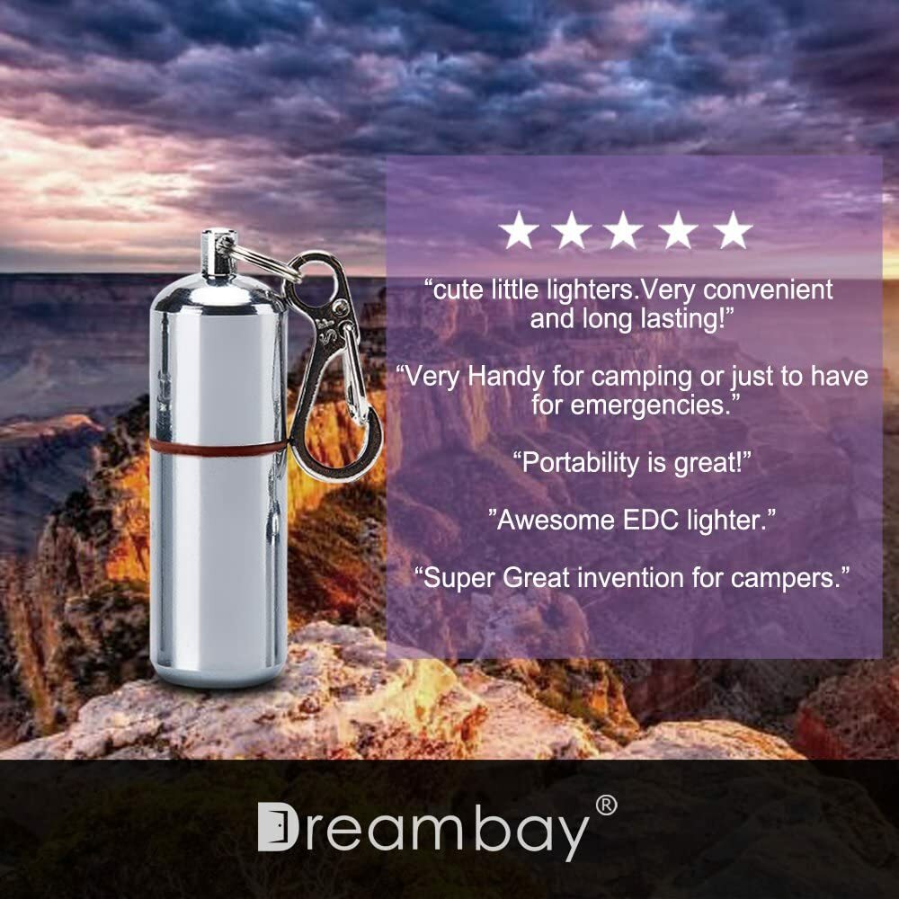2 Pcs EDC Peanut Waterproof Keychain Lighter for Survival Emergency Fire Starter