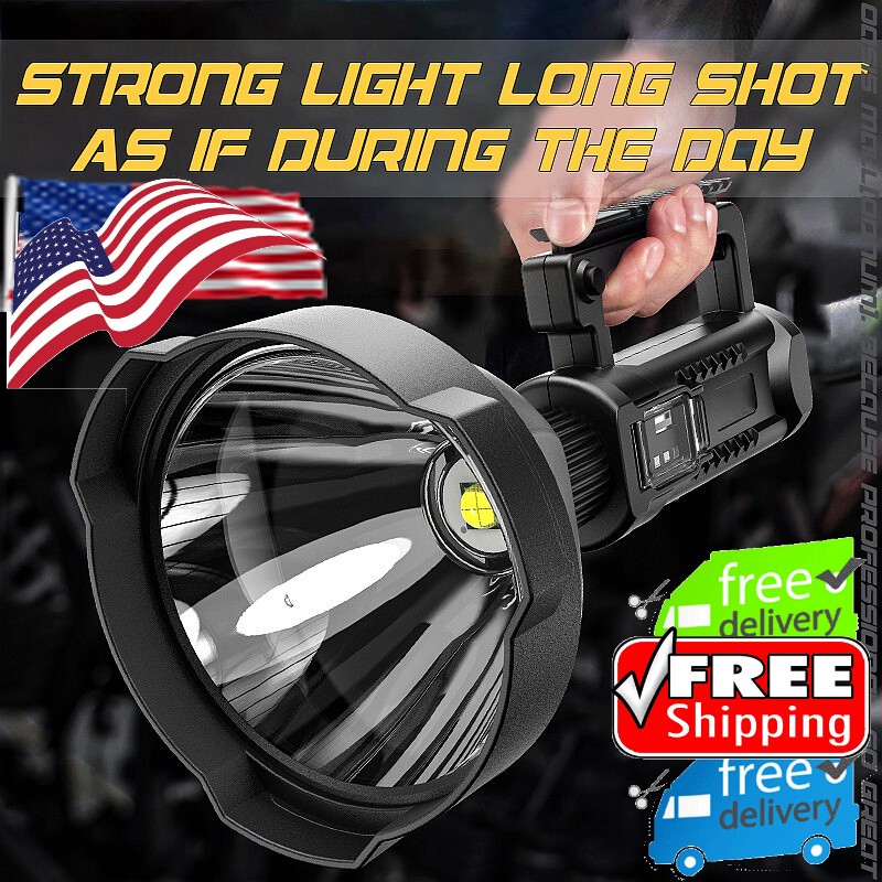 500000000LM P70 4 Modes LED Flashlight Rechargeable Work Light Lamp Searchlight