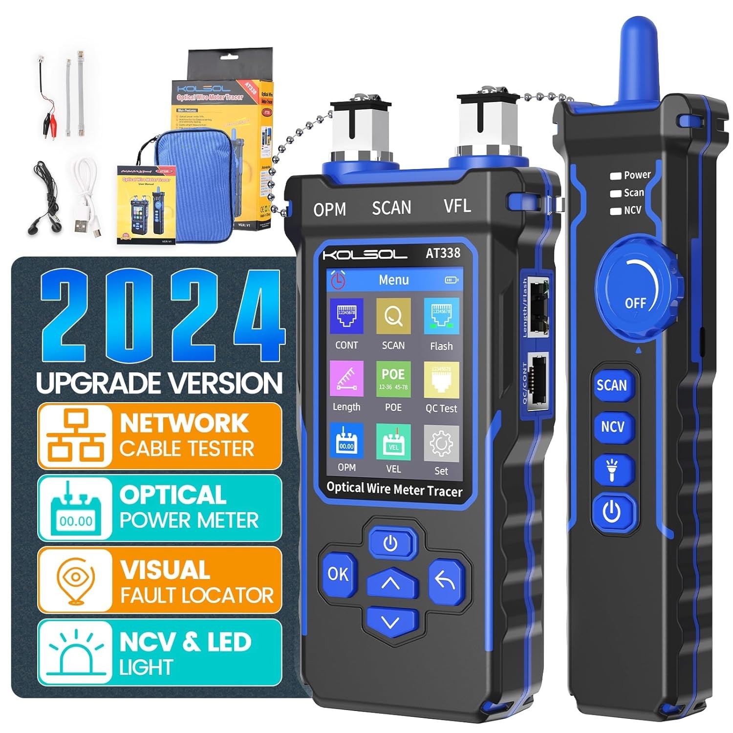 Ethernet Cable Tester with VFL PoE Network Tool