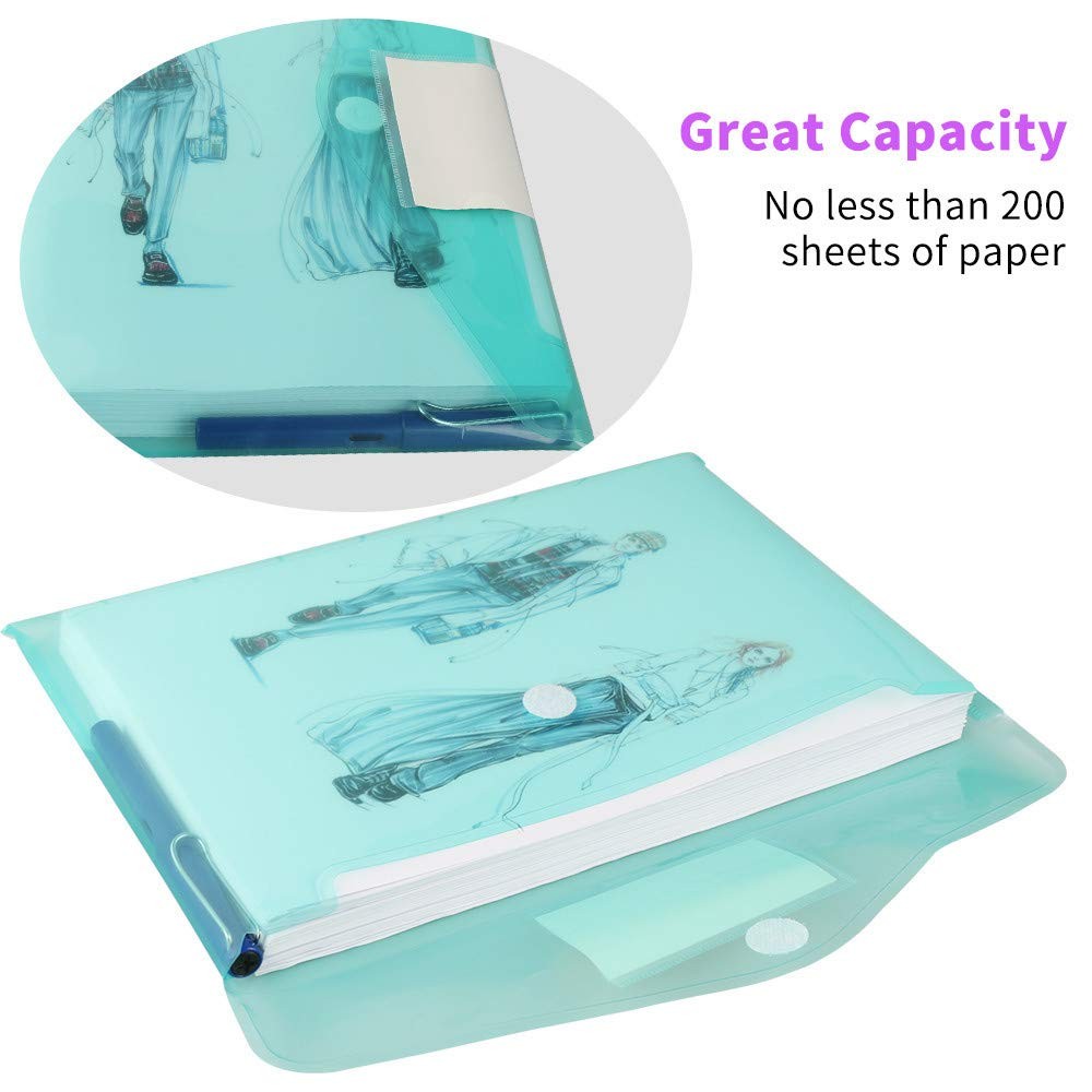 OUTYLTS 11 Pack Plastic Poly Filing Envelopes, Clear Document Folders US Lett...