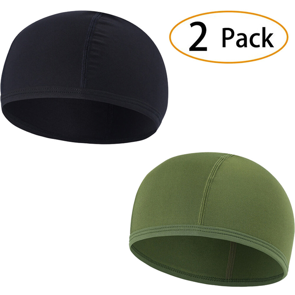 2 Pack Cycling Cap Summer Sweat Wicking Helmet Liner Skull Cap for Men & Women