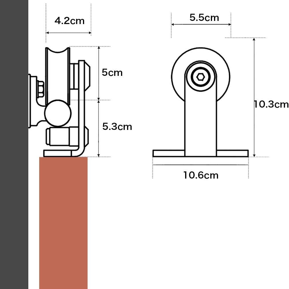 CCJH 4FT-18FT Stainless Steel Sliding Barn Door Hardware Kit Track For Wood Door