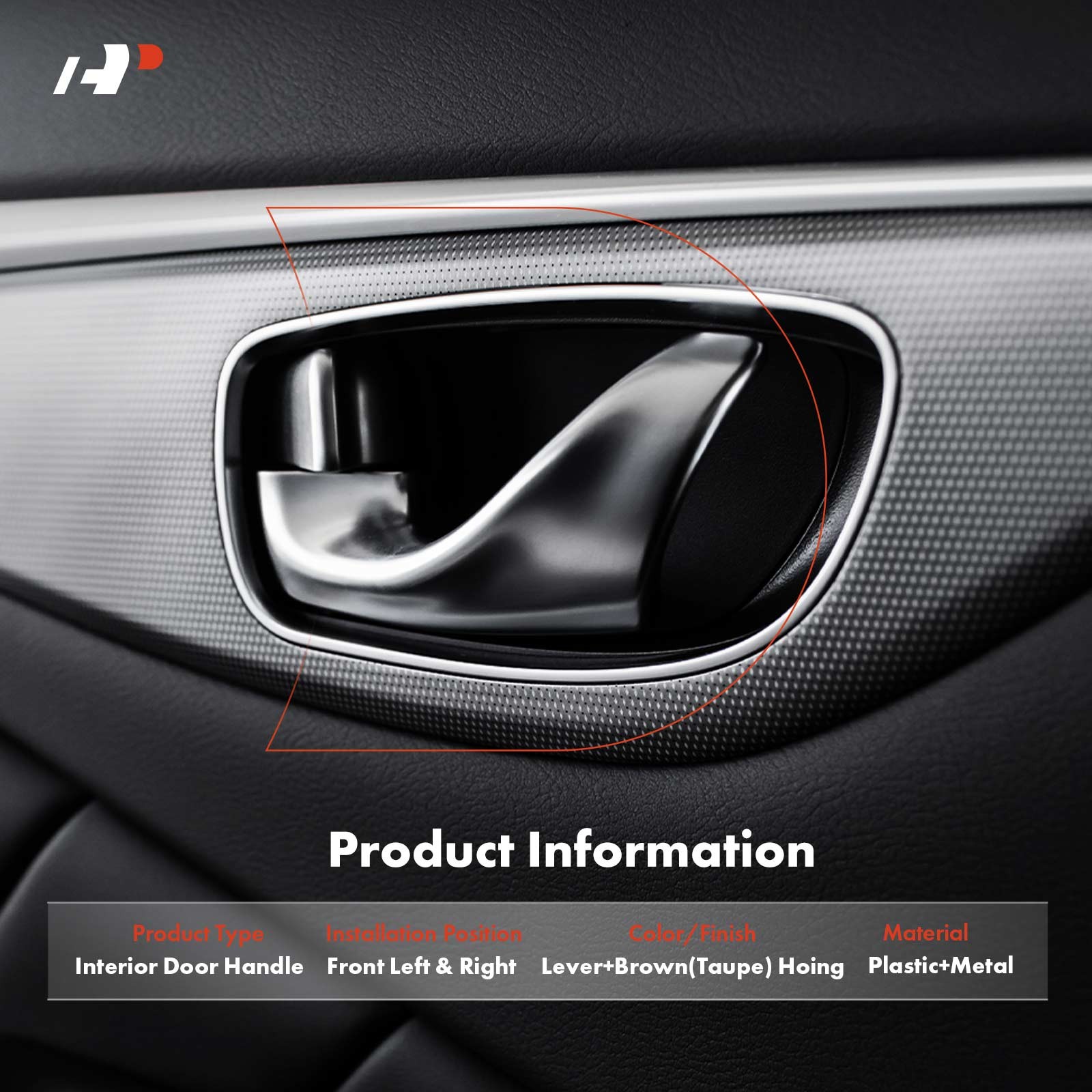 A-Premium 2x Front Interior Door Handle for Honda Civic 2006-2011 Coupe 2-Door