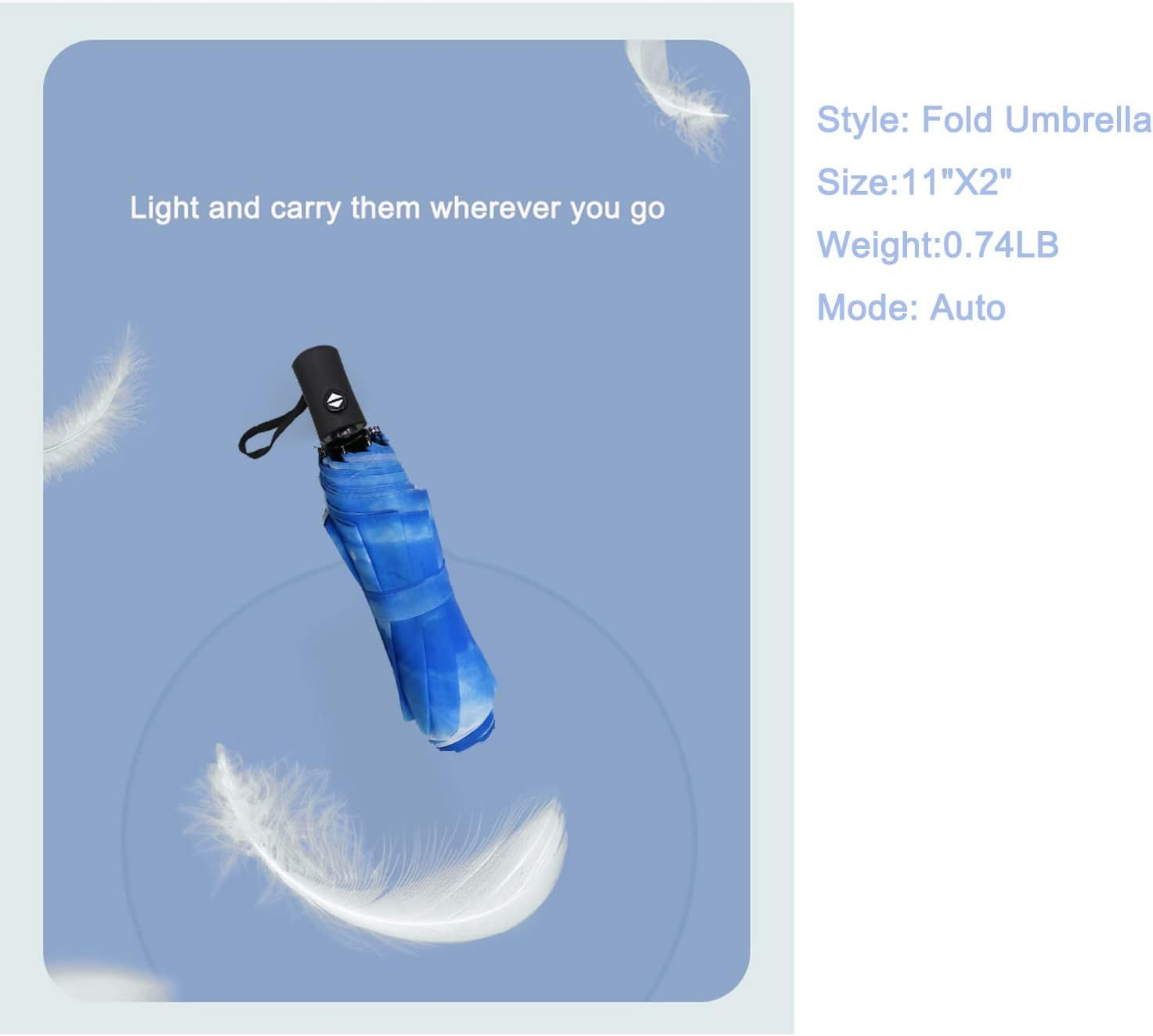 SIEPASA Windproof Travel Compact Umbrella-Automatic Umbrellas for Sky