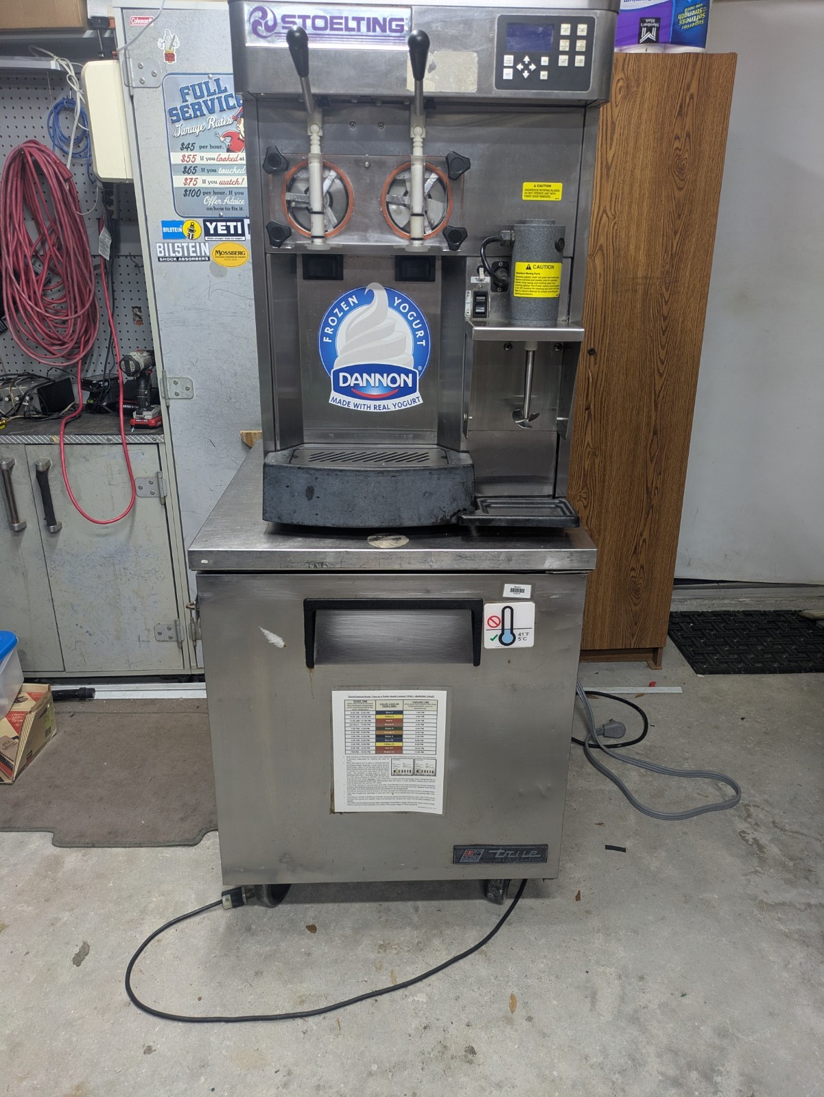 Stoelting Air Cooled Ice Cream Machine Sf-121 3812 W/ Blender & Refrigerator