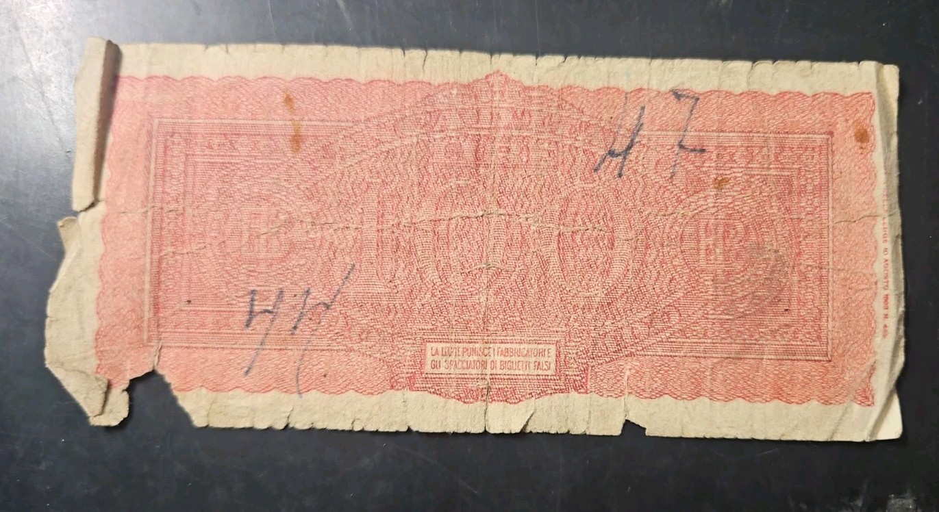 ITALY 1943 100 LIRE BANKNOTE