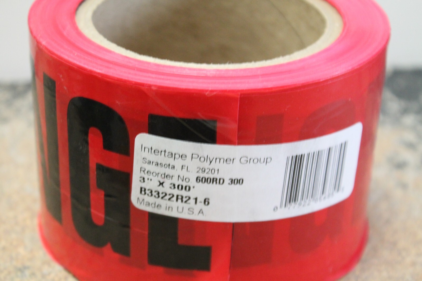 IPB "Danger" Tape Roll 3"x300" NEW