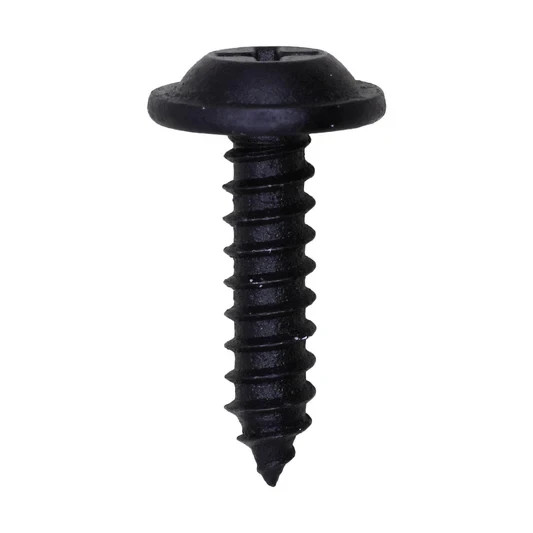 A 12953 #10 x 3/4" Phillips Flat Washer Head Tapping Screw Black E-Coat FS9497