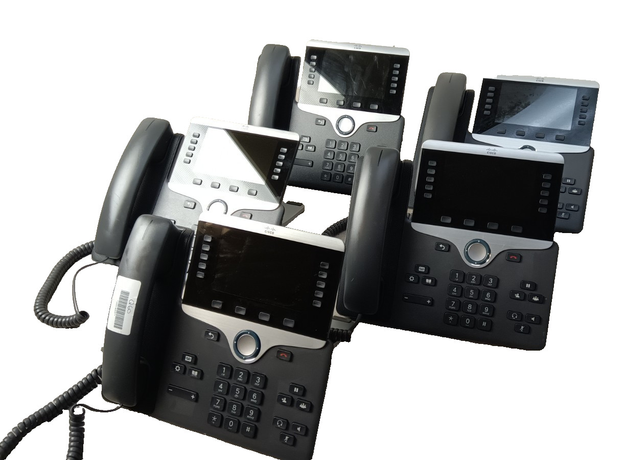 CISCO IP PHONE 8861 CP8861-K9 CHARCOAL USED W/ STAND AND HANDSET Lot of 5