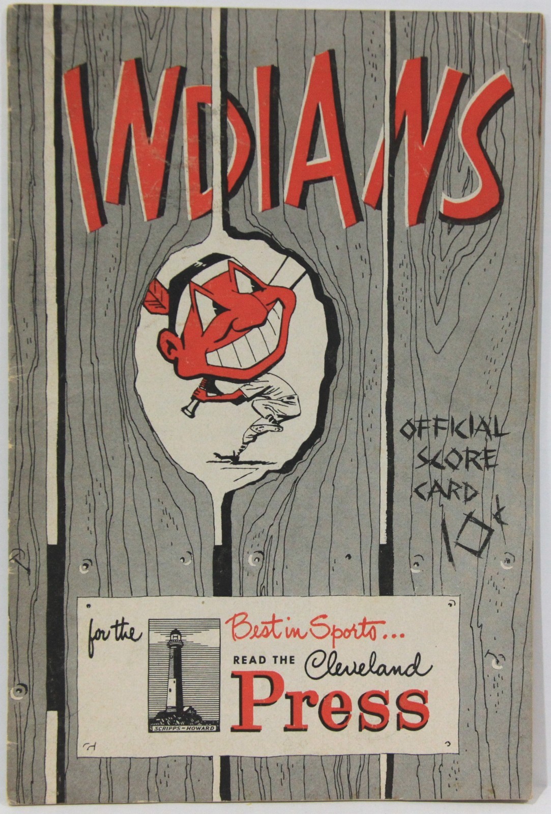 April/May 1951 Cleveland Indians Official Scorecard ~ Strangely Scored vs Boston