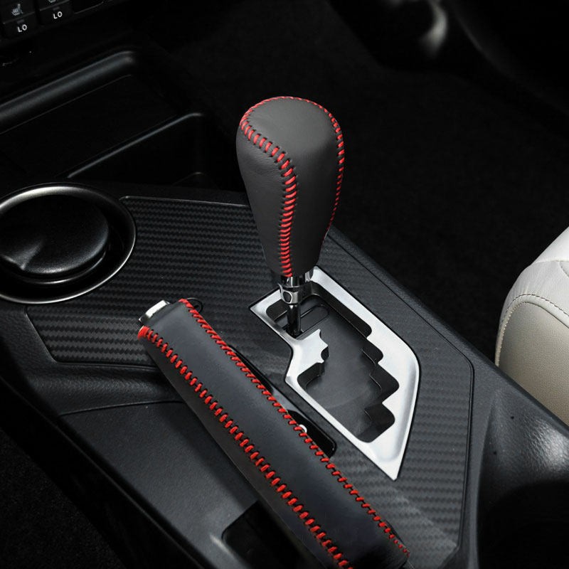 For Toyota RAV4 2014-2019 2pcs Gear Shift Knob Leather Cover Handbrake Sleeve