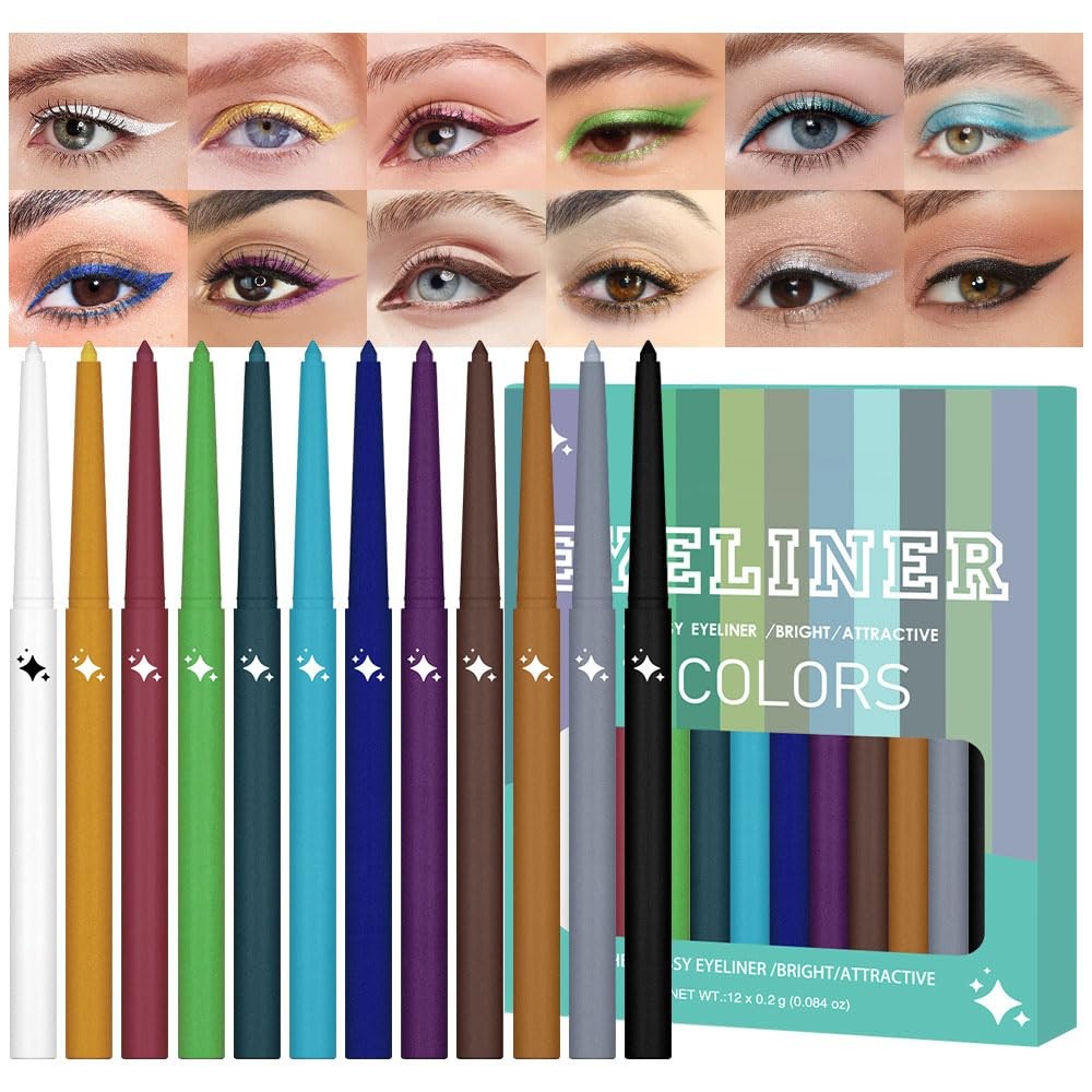 evpct 12Pcs Colored Glitter 12 Count (Pack of 1), set 02 Shimmer