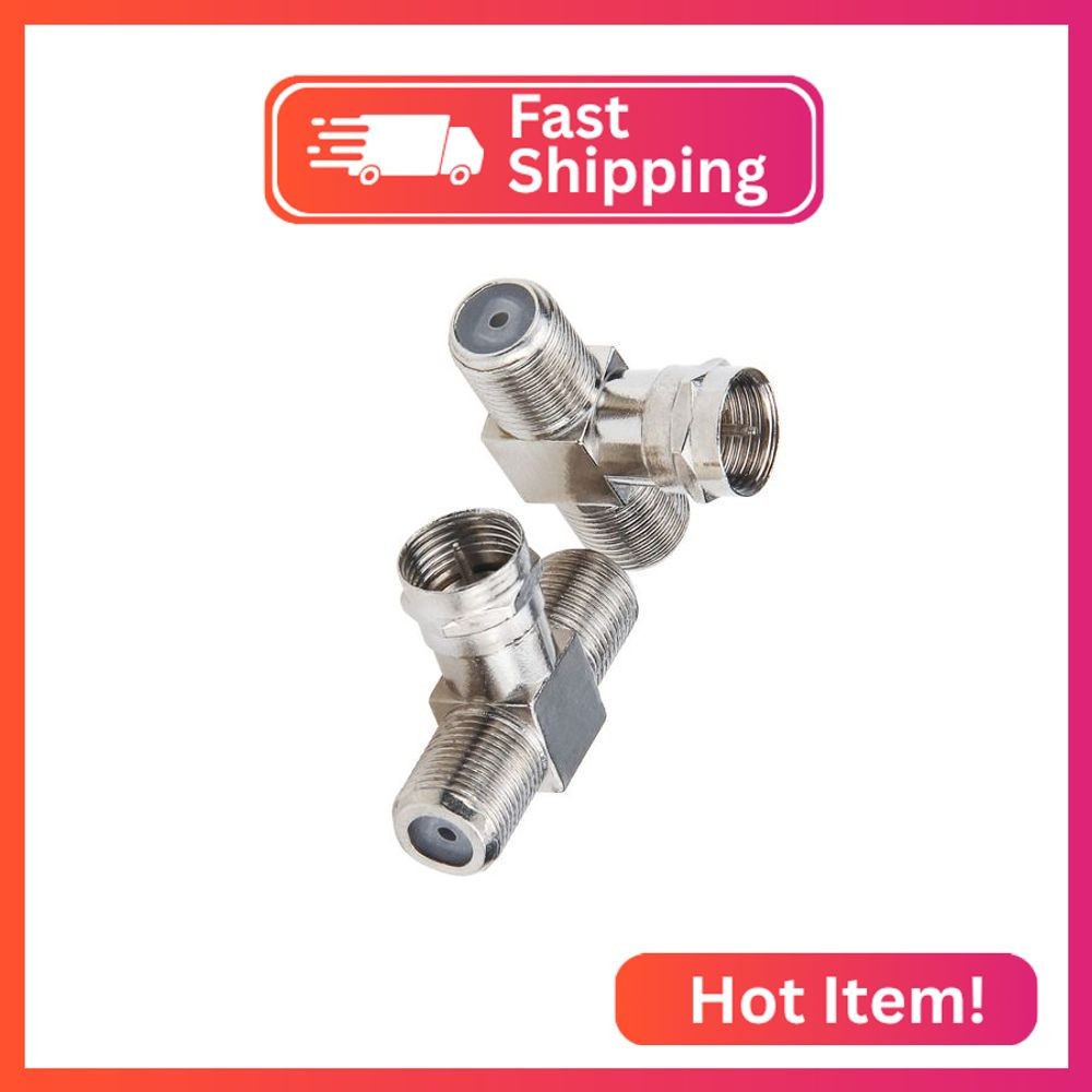 RFAdapter Coaxial Cable Splitter, TV Splitter 2 in 1 Out 2-Pack F Type RG6 Male