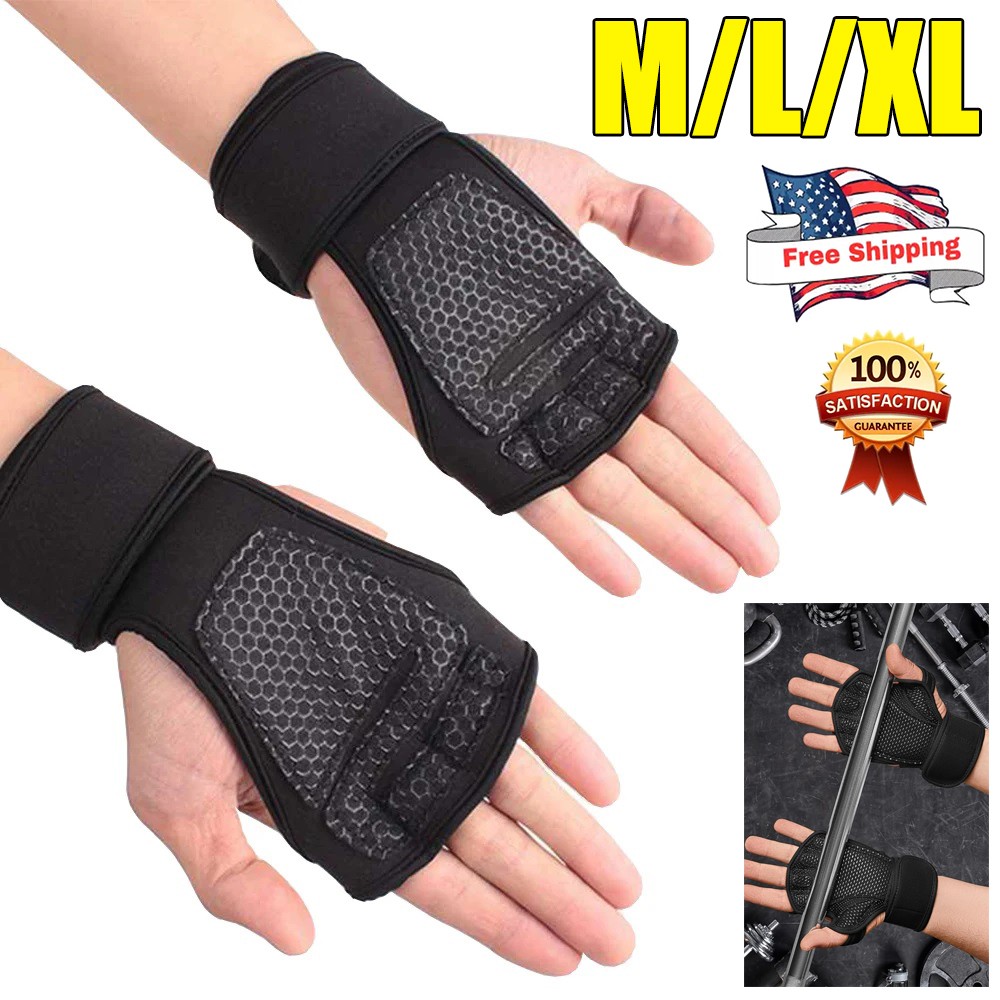 Open Gym Gloves for Men & Women  Padded Weight Lifting Gloves with Wrist Support