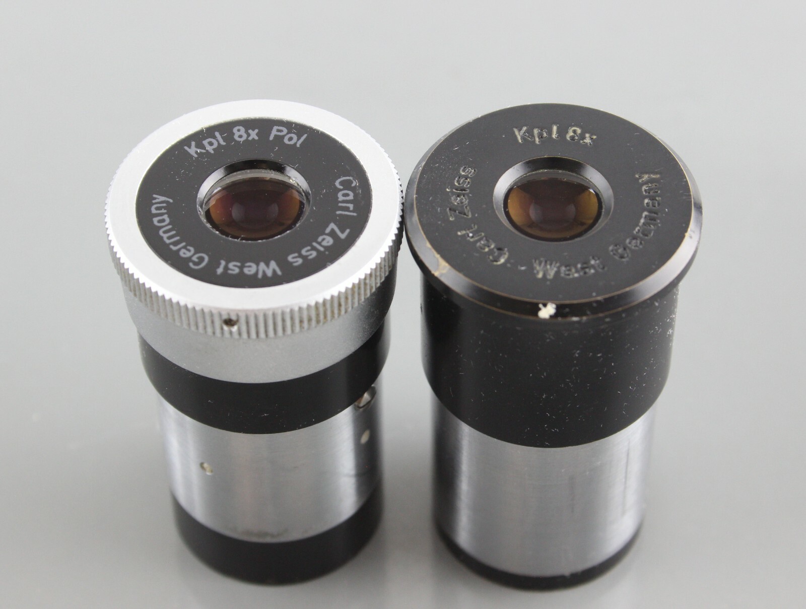 Pair Zeiss Kpl 8x Pol Strain Free Microscope Eyepieces Petrographic