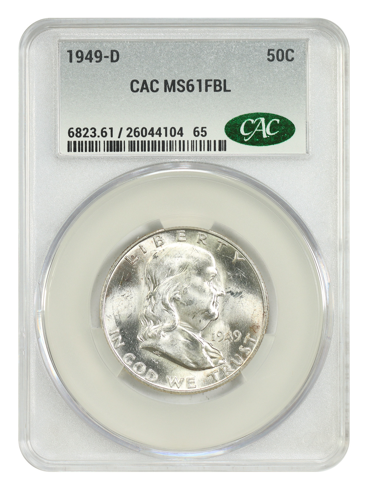 1949-D 50C CACG MS61FBL - Franklin Half Dollar - Popular Key Date