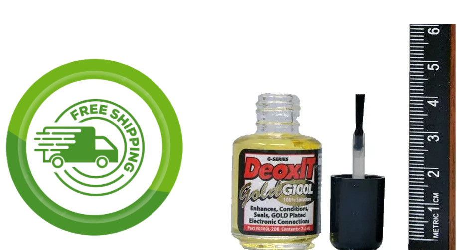 Caig G100L-2DB DeoxIT - GOLD 7.4mL Bottle w/ Brush - 100% Solution - NEW!