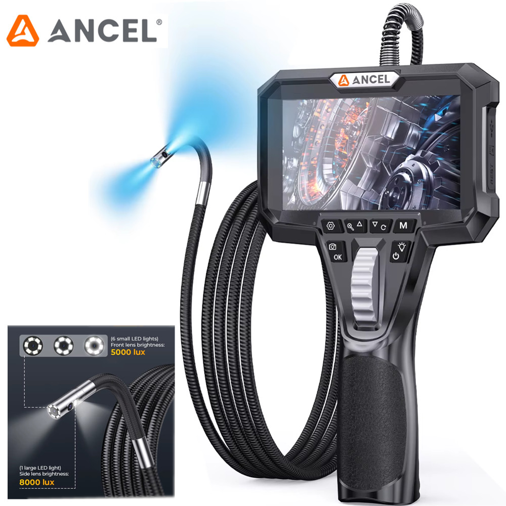 ANCEL AN302 With 7 LED Lights Dual Camera Endoscope Articulating Borescope