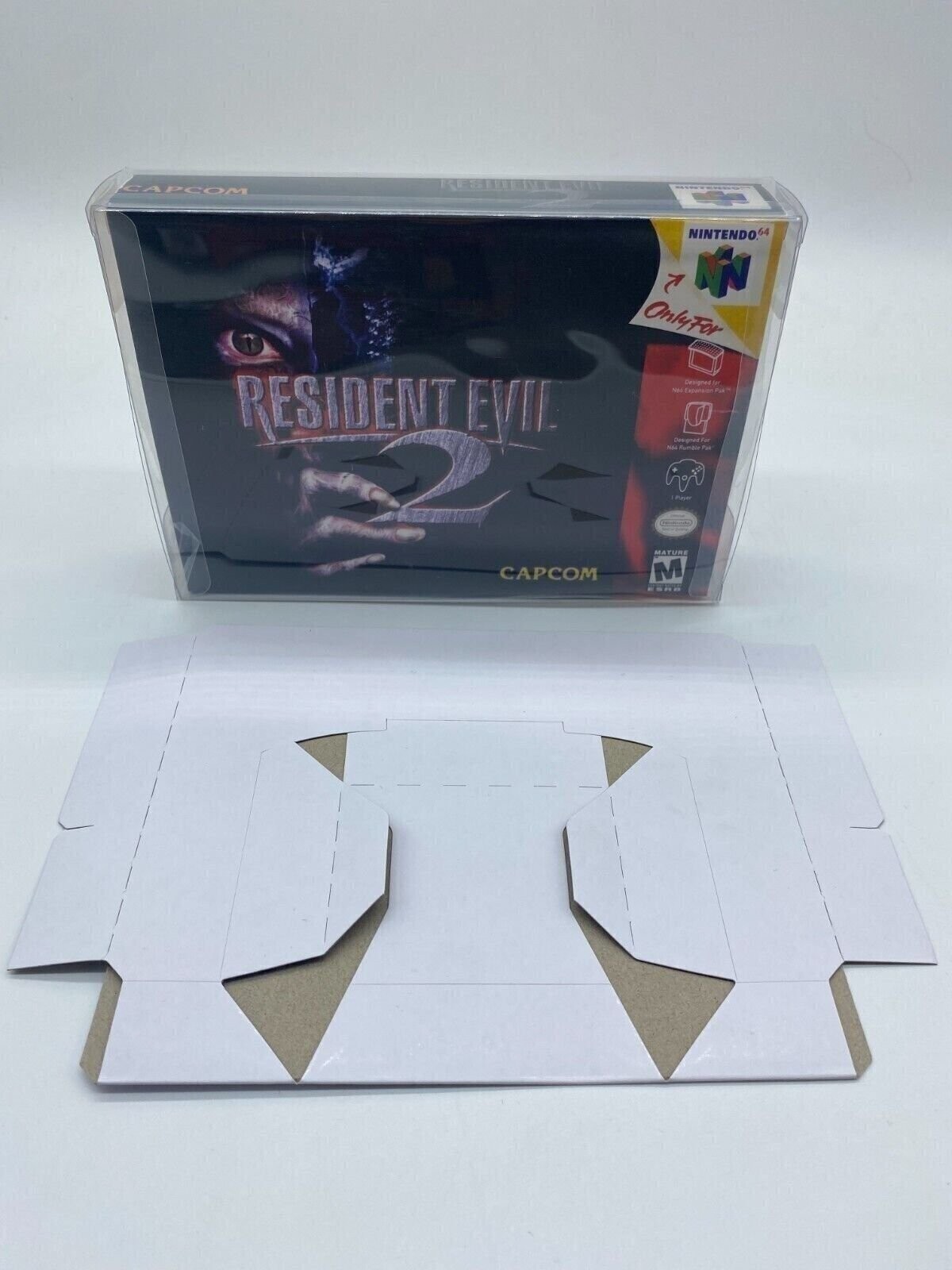 Nintendo 64 N64 Game Box Only Inserts and Protector Custom CIB Resident Evil 2