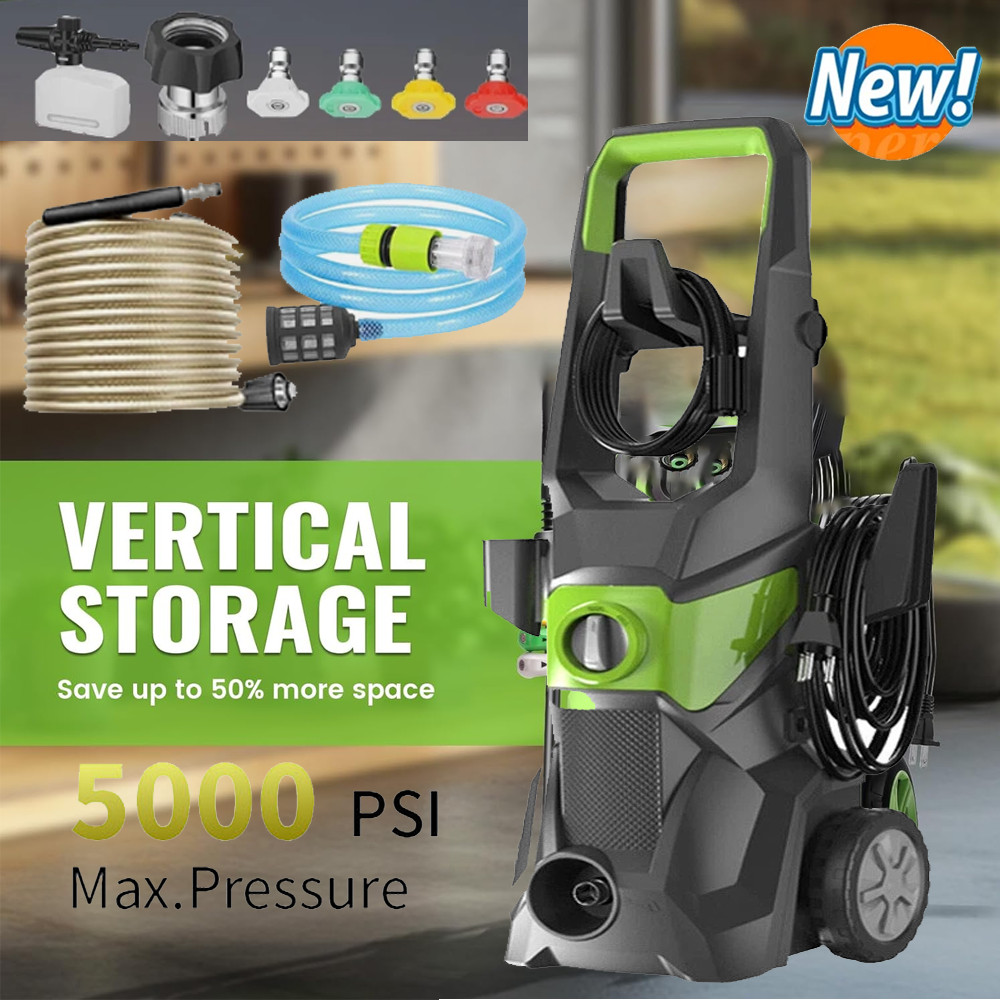 Electric Pressure Washer High Pressure 5000 PSI Washer Portable Powered Washer