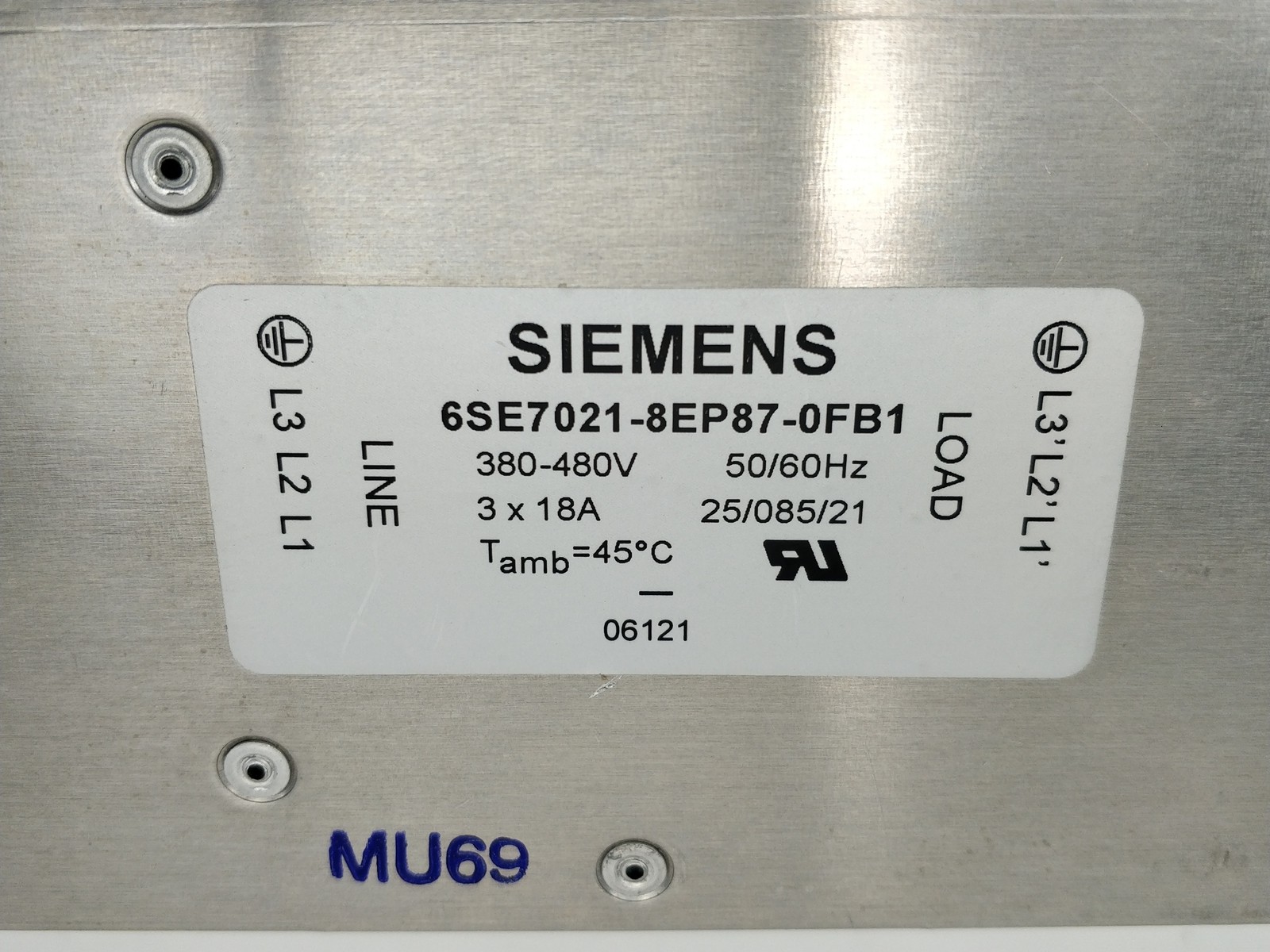 Siemens 6SE7021-8EP87-0FB1 Filter