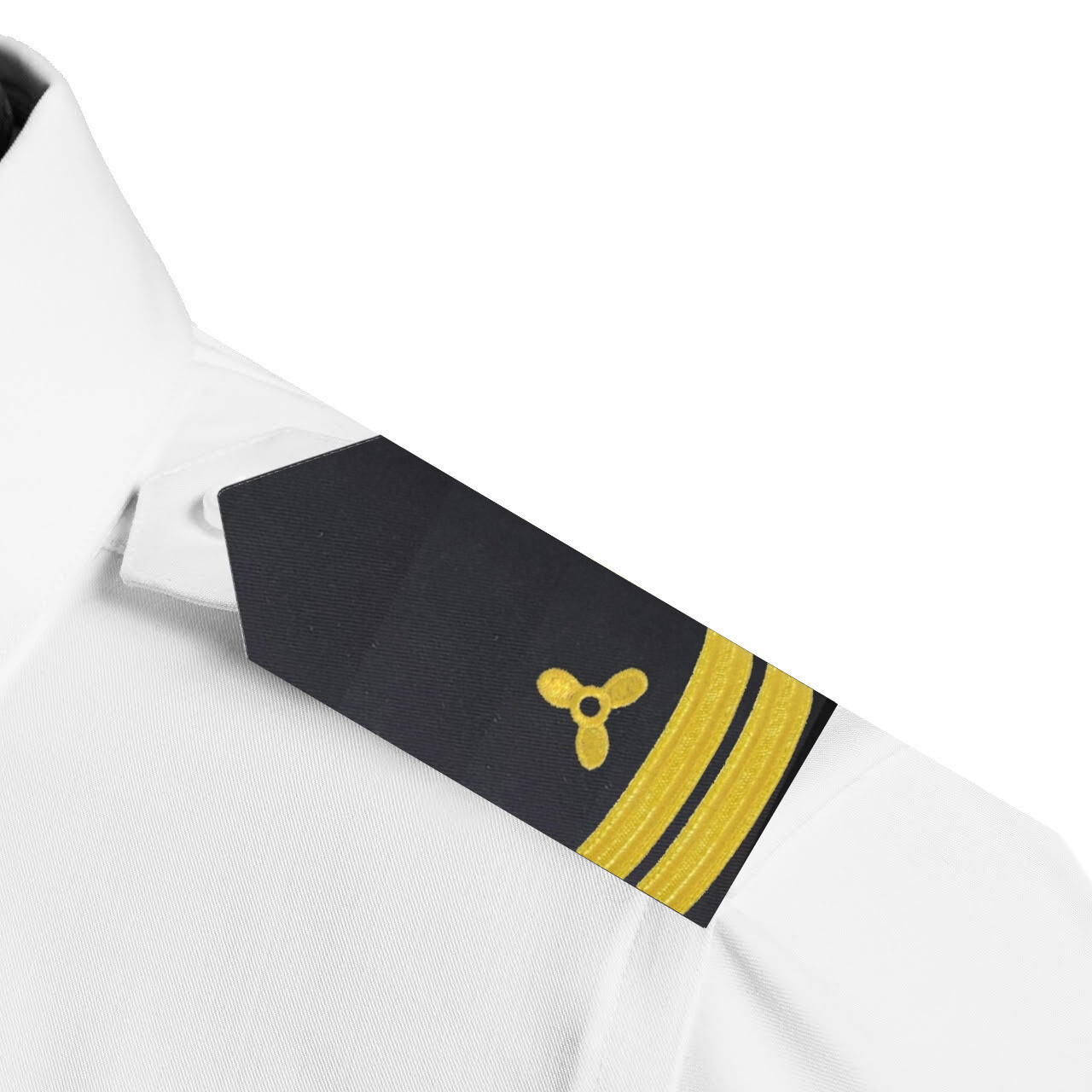 BuyStripes Engineer Uniform Hardboard Epaulets Gold Propeller & Two Bars