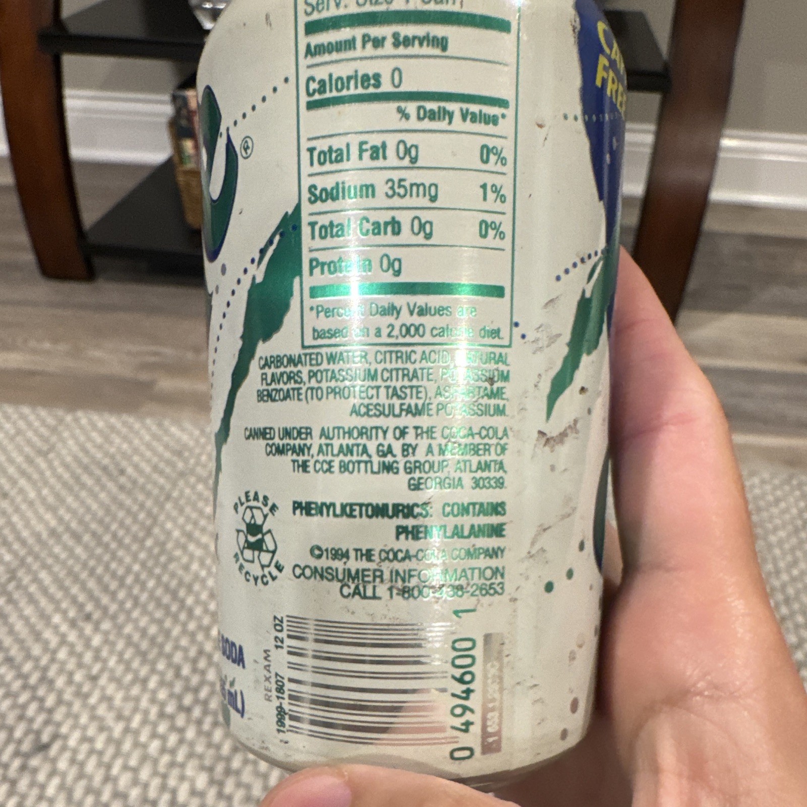 Empty Diet Sprite 1994 Can Factory Error - Still Sealed