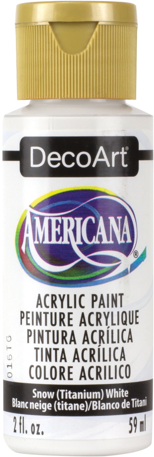 DecoArt Americana Acrylic Paint 2oz-Snow White - Opaque